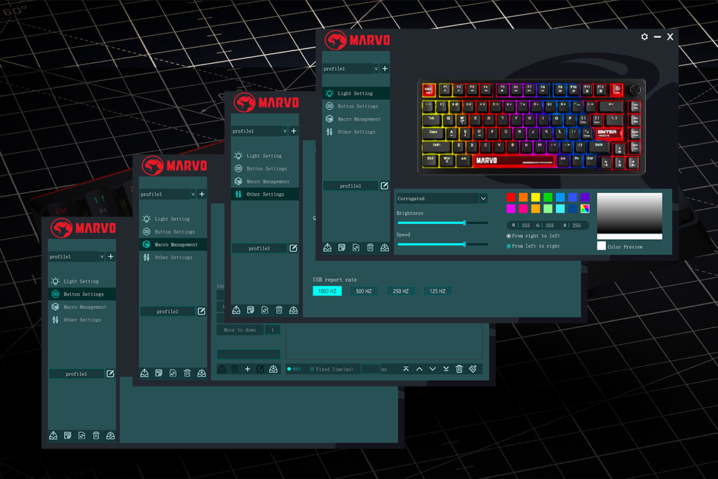 MARVO Arma 82 - podświetlenie rainbow RGB