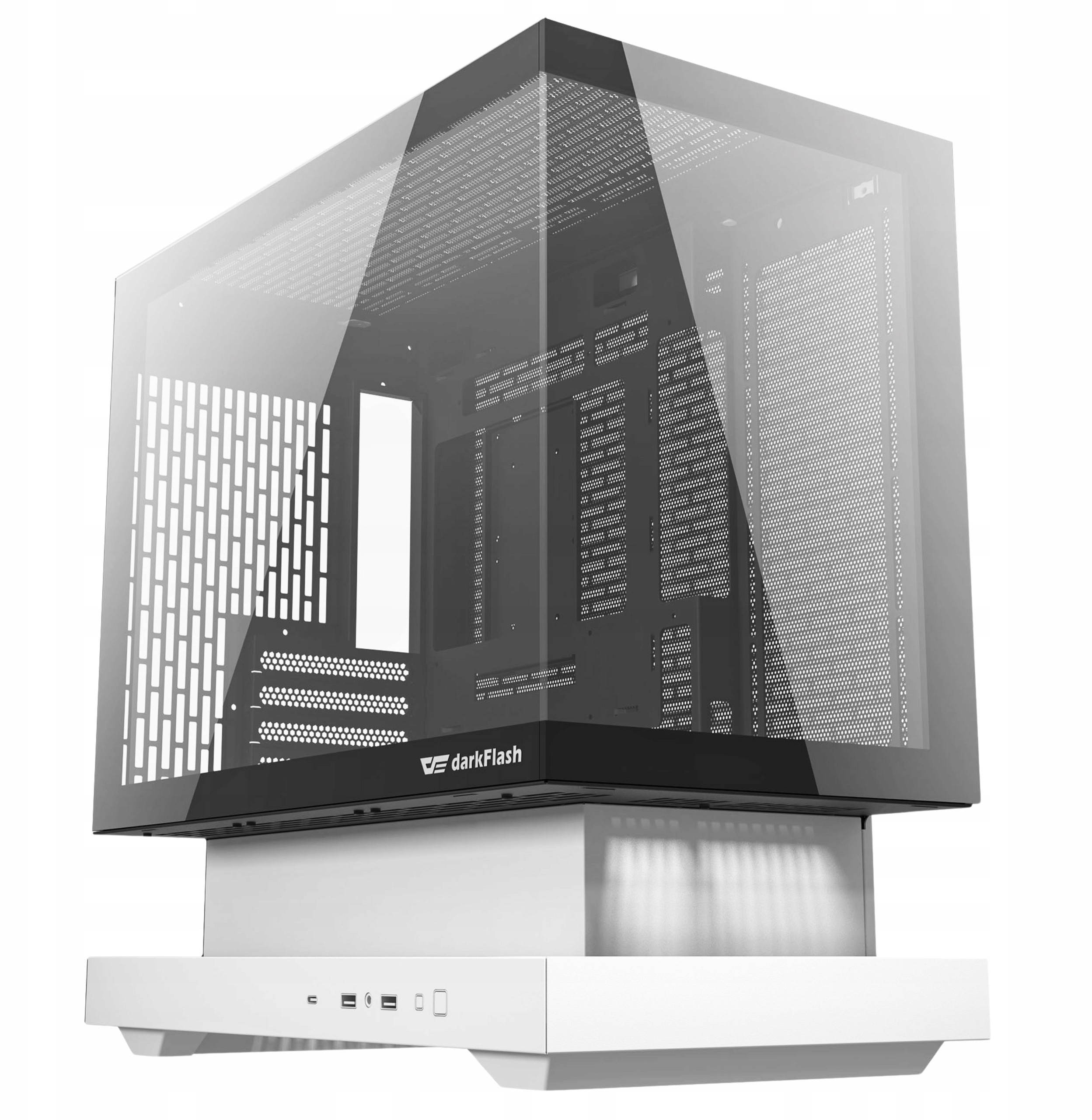Obudowa komputerowa Darkflash F1 (Biała) + 6 wentylatorów ARGB – Styl i wydajność w jednym