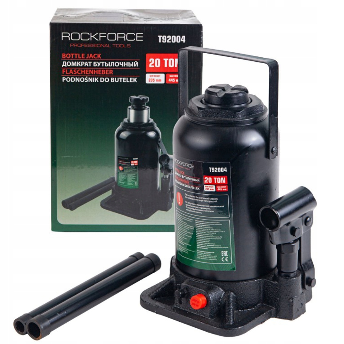 Rockforce Dźwignik Tłokowy Hydrauliczny 20T 235-435mm – Niezawodne narzędzie do podnoszenia