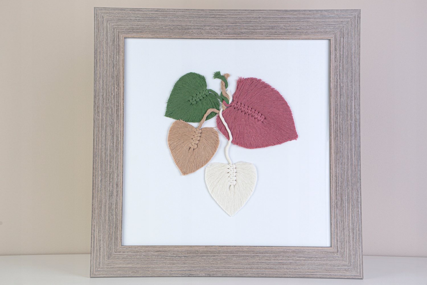 Obraz - Lupanowe liście: zieleń-beż-ecru-bordo Technika wykonania szycie ręczne