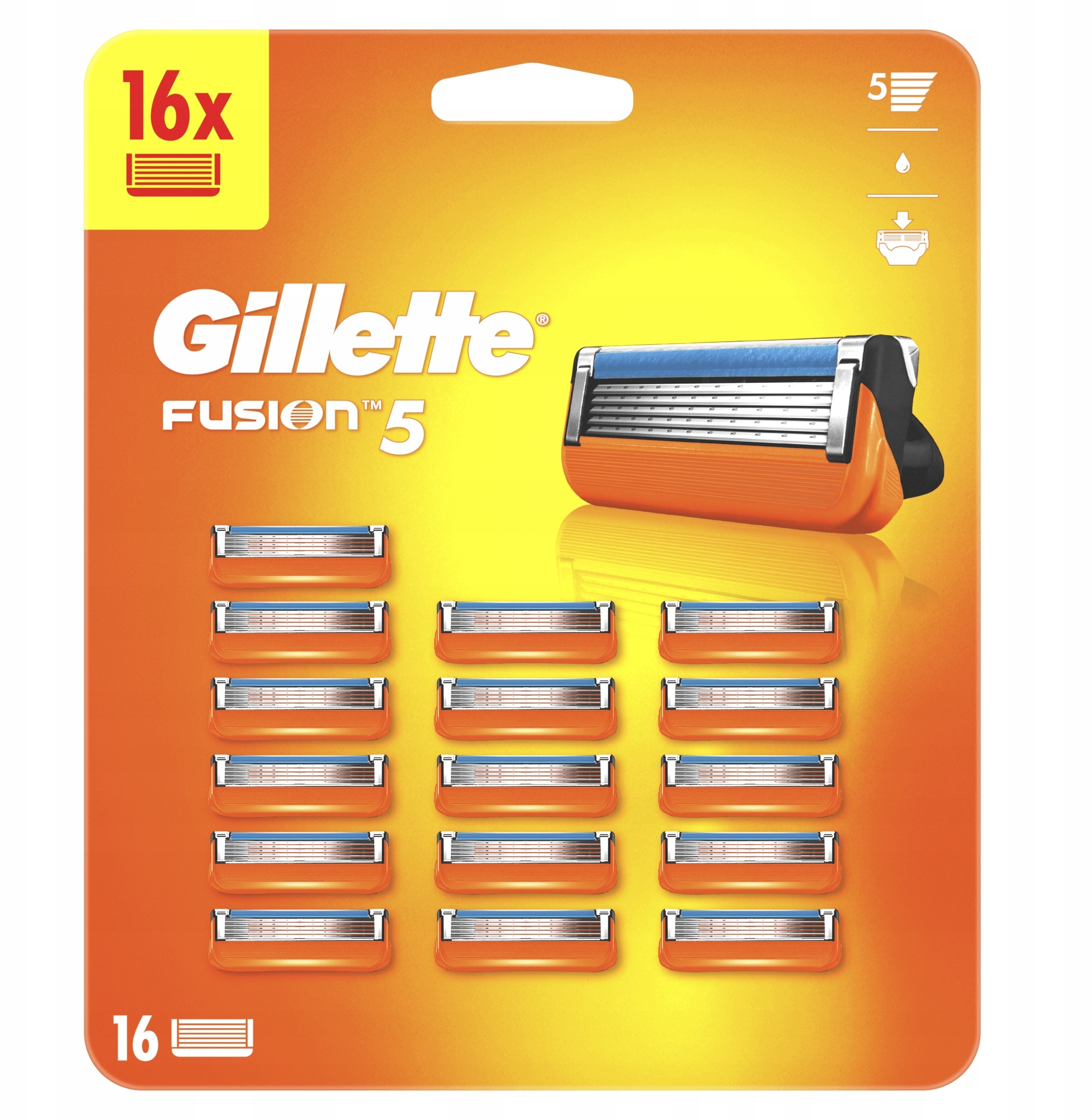 Gillette Fusion5 – Wymienne ostrza do maszynki do golenia dla mężczyzn (16 sztuk)