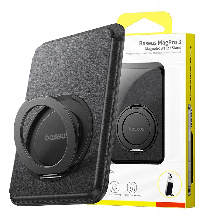 Portfel magnetyczny na karty z podstawką MagSafe - czarny