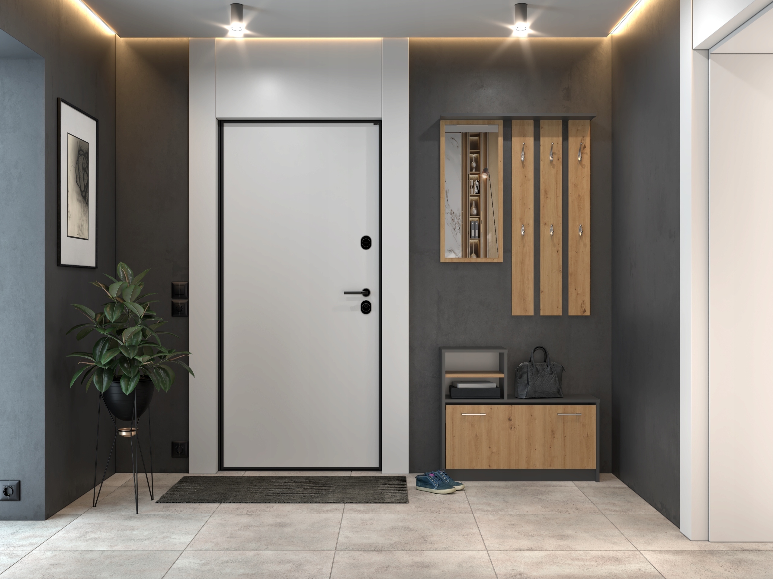 Praktyczne funkcje – 6 wieszaków na odzież i regulowana wysokość