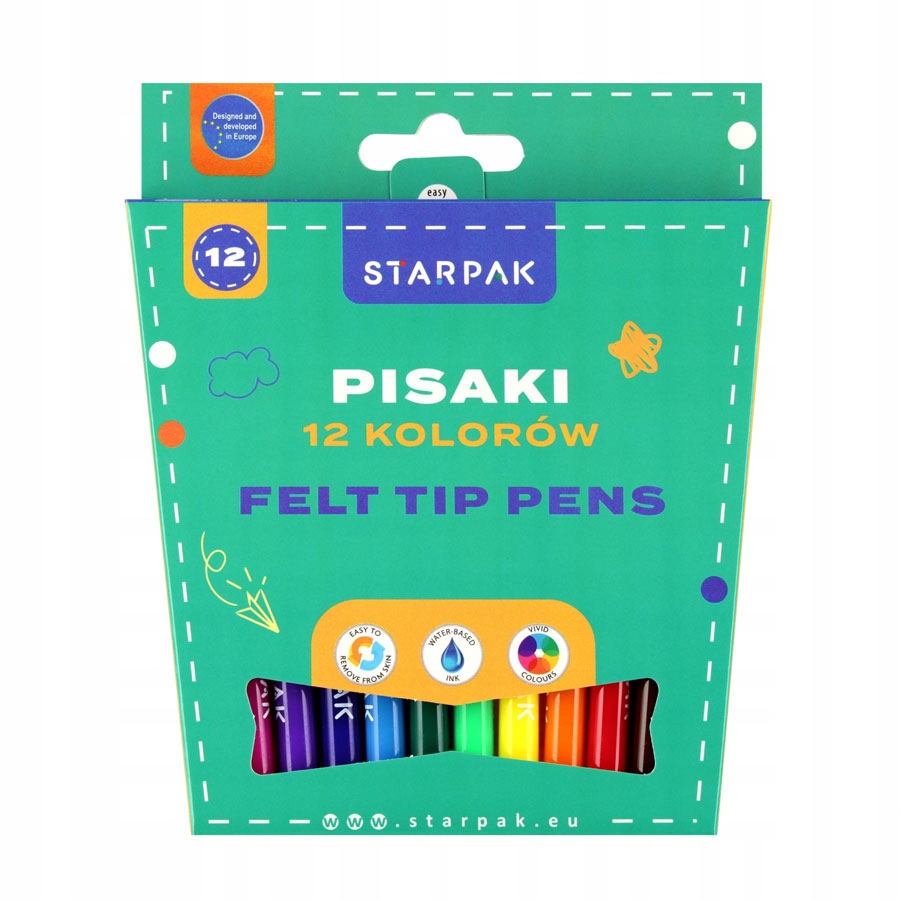 Pisaki Starpak 12 kolorów – Idealne dla każdego ucznia