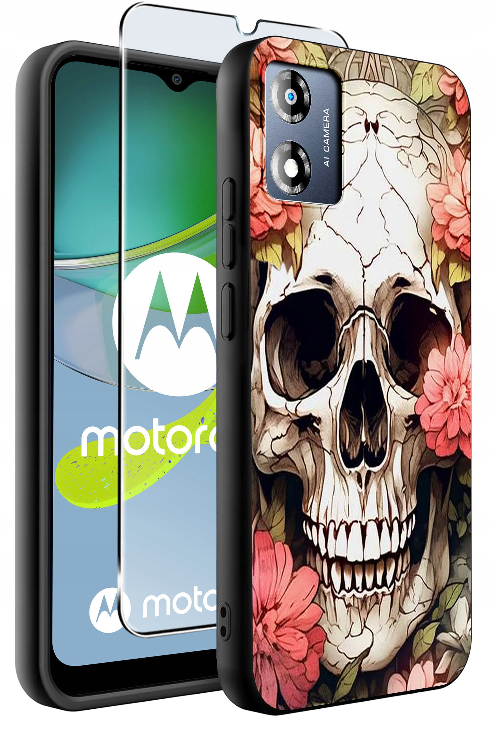 Etui do Motorola Moto E13 WZORY | Silikonowe Matt Case + Szkło Hartowane 9H – Ochrona i styl w jednym