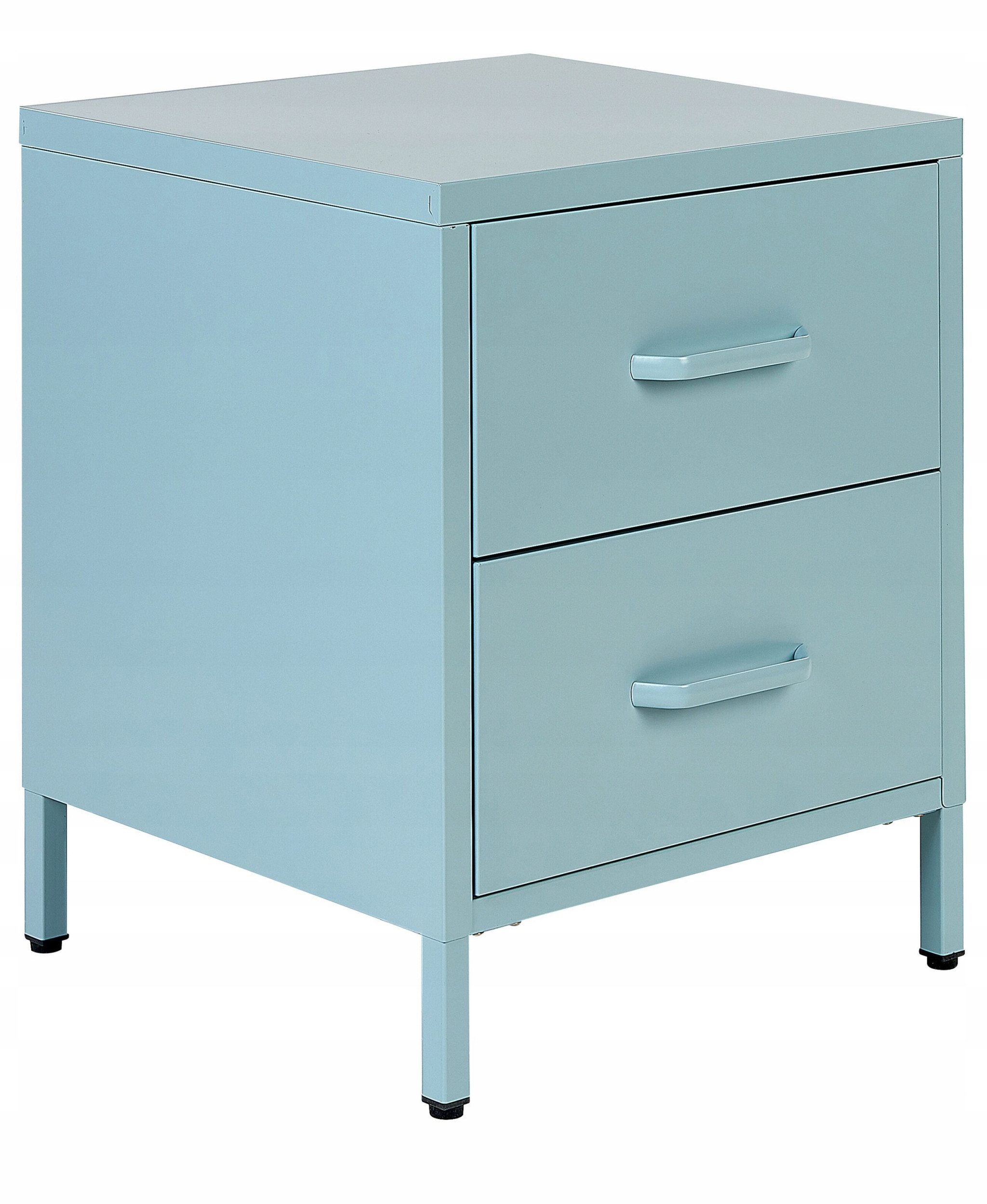 Beliani Szafka nocna metalowa jasnoniebieska MALAVI – Stylowy dodatek do Twojej sypialni
