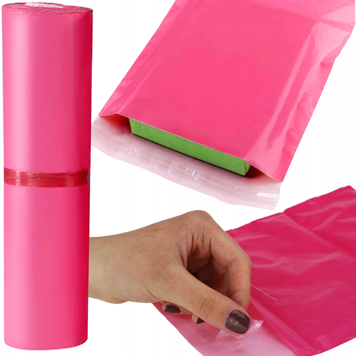 Foliopaki Kurierskie Różowe XL 500x600 mm - 500 szt. – Idealne do bezpiecznego transportu