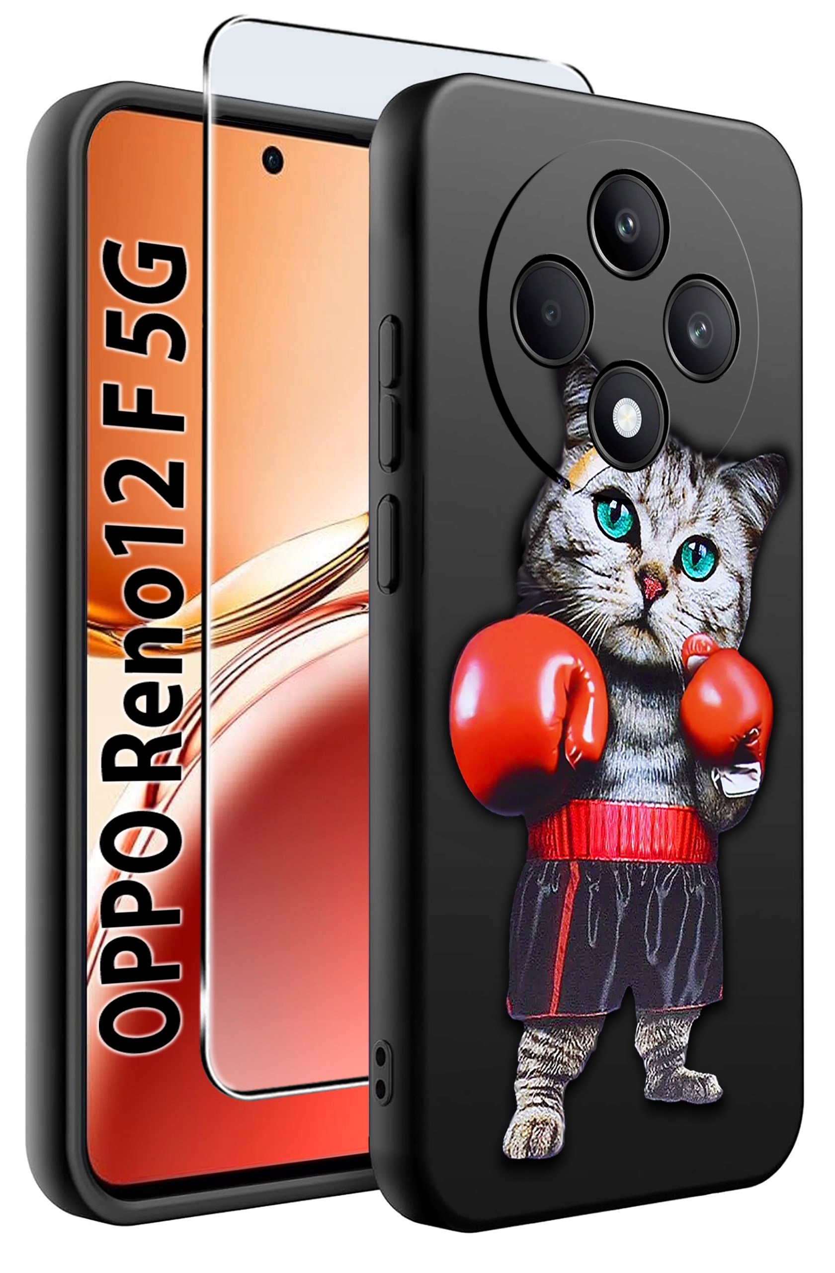 Etui do Oppo Reno 12 F 5G | 12 FS 5G WZORY | Silikonowe Matt Case + Szkło Hartowane 9H