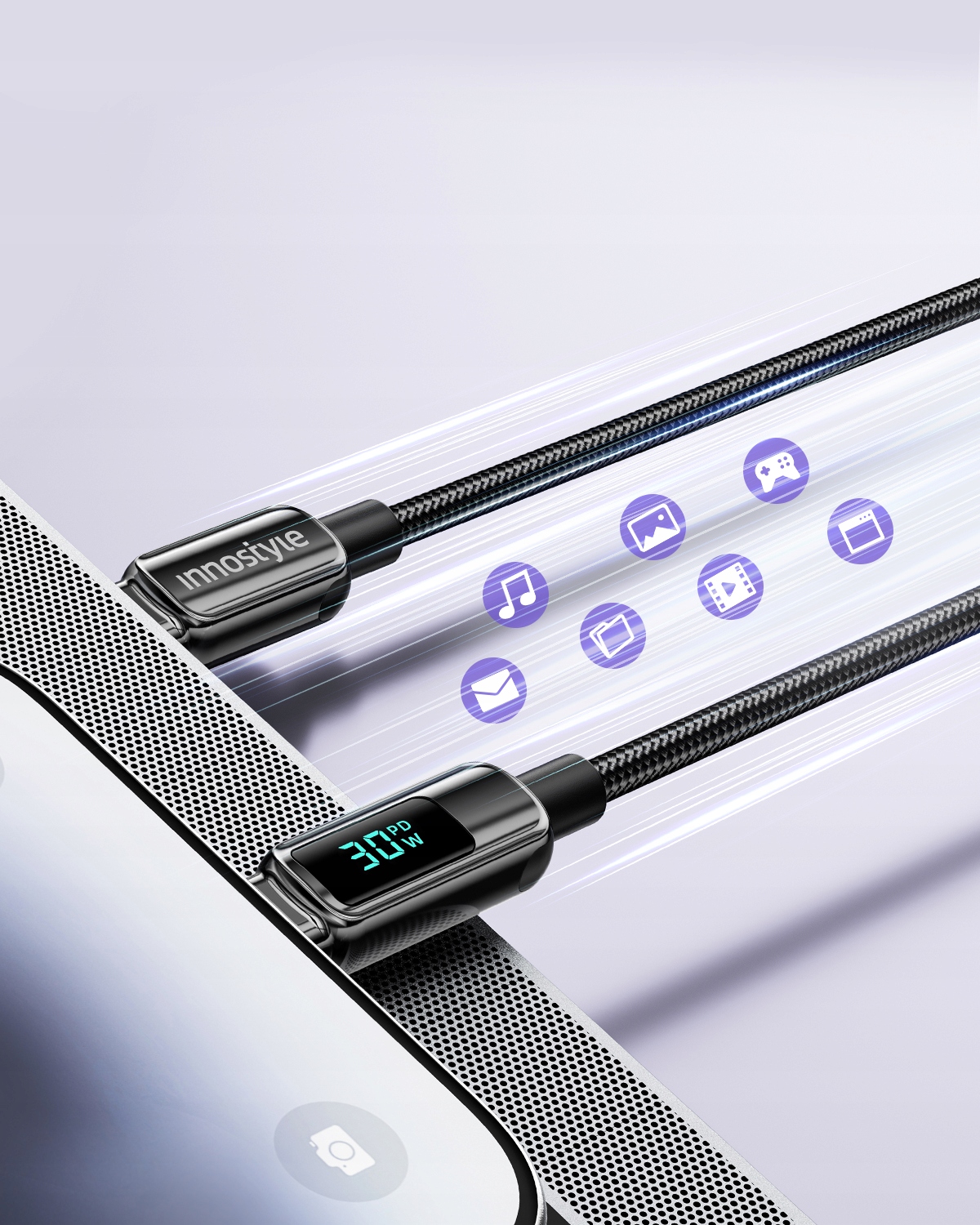 Ładowanie i transfer danych – USB 2.0 z prędkością do 480Mbps