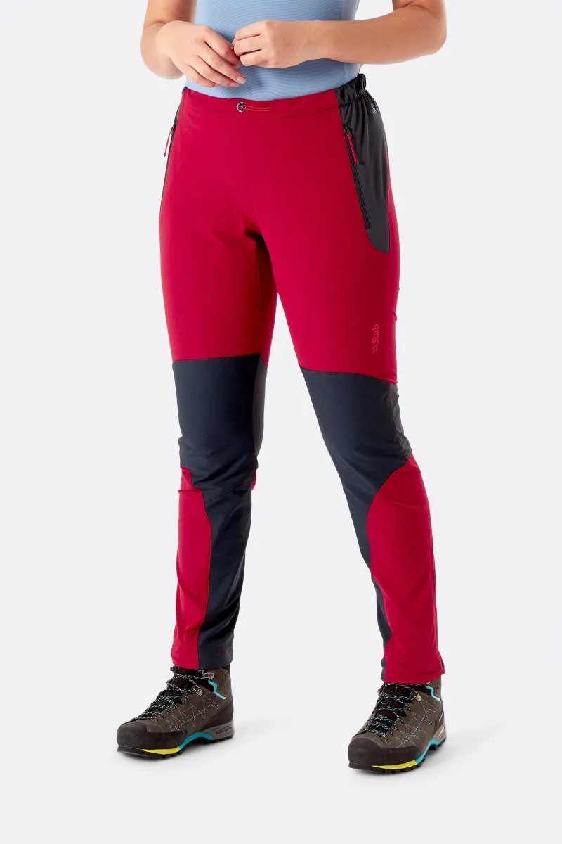 Spodnie softshell damskie Rab Torque Pants - crimson (XS) – Idealne na trekking