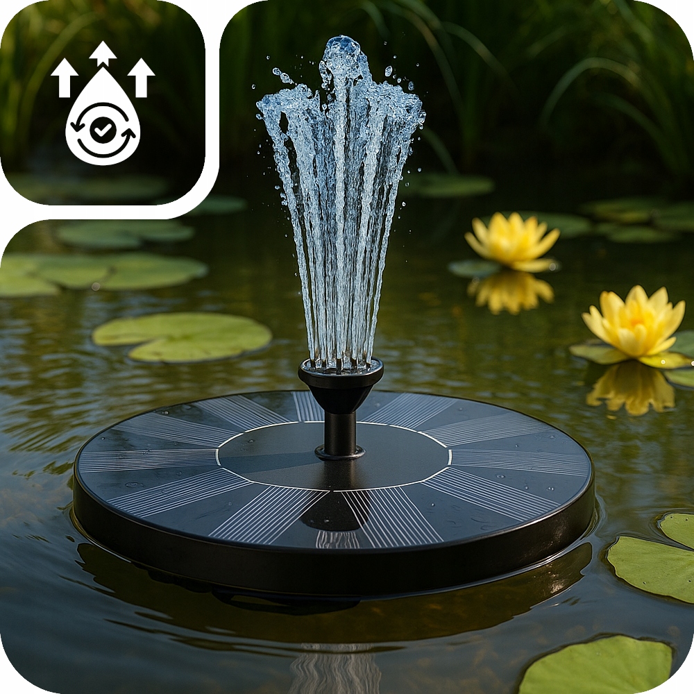 FONTANNA SOLARNA OGRODOWA PŁYWAJĄCA KANZA* – dekoracja dla Twojego ogrodu