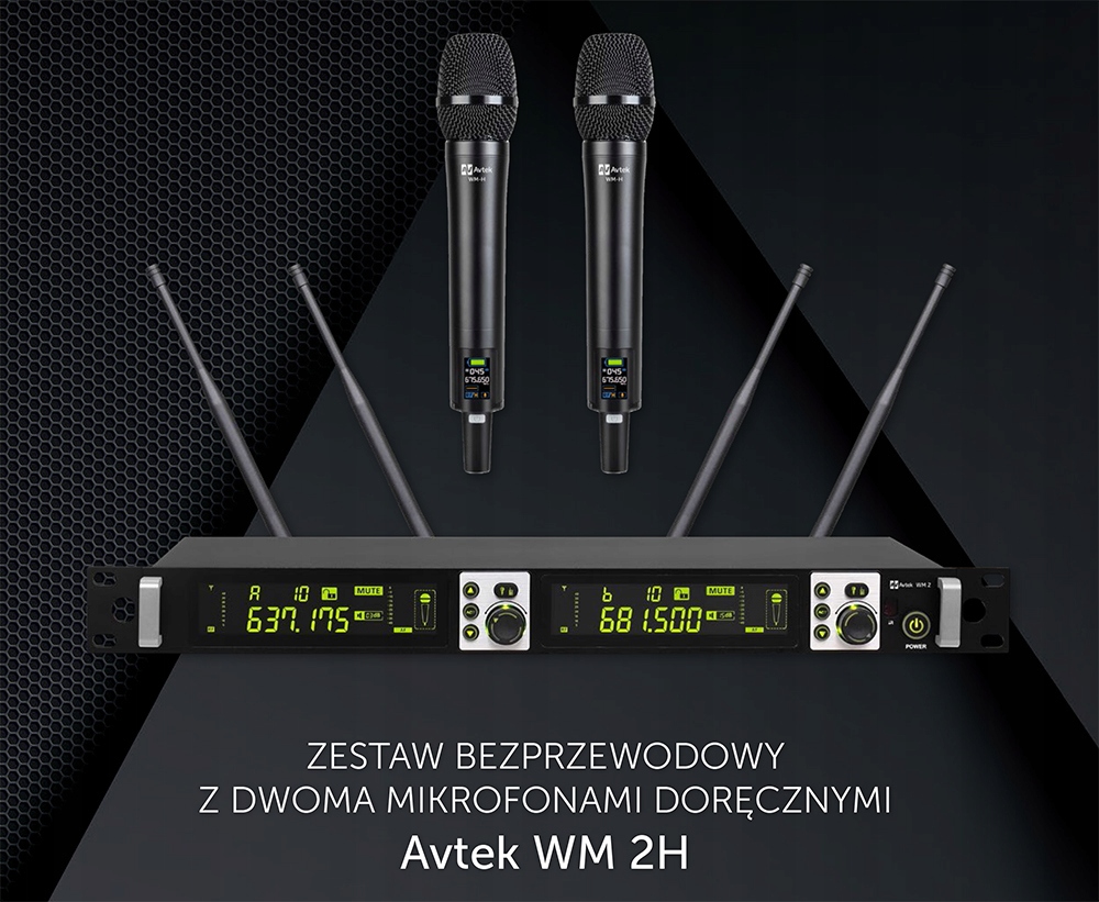 Mikrofon Avtek WM 2H – Zestaw bezprzewodowy z dwoma mikrofonami doręcznymi