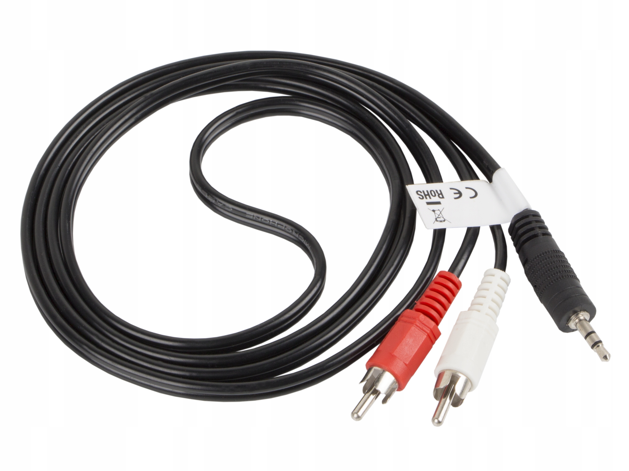Kabel audio Jack 3.5mm - RCA (Cinch) x2 5m czarny (LB0024) – Doskonała jakość dźwięku