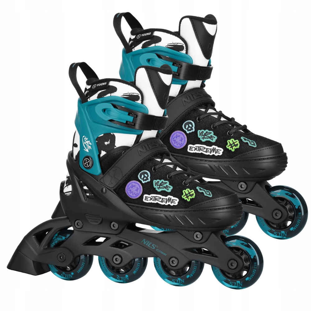 Łyżworolki NA2053A VIBE NILS EXTREME – Dynamiczna jazda w turkusowym stylu