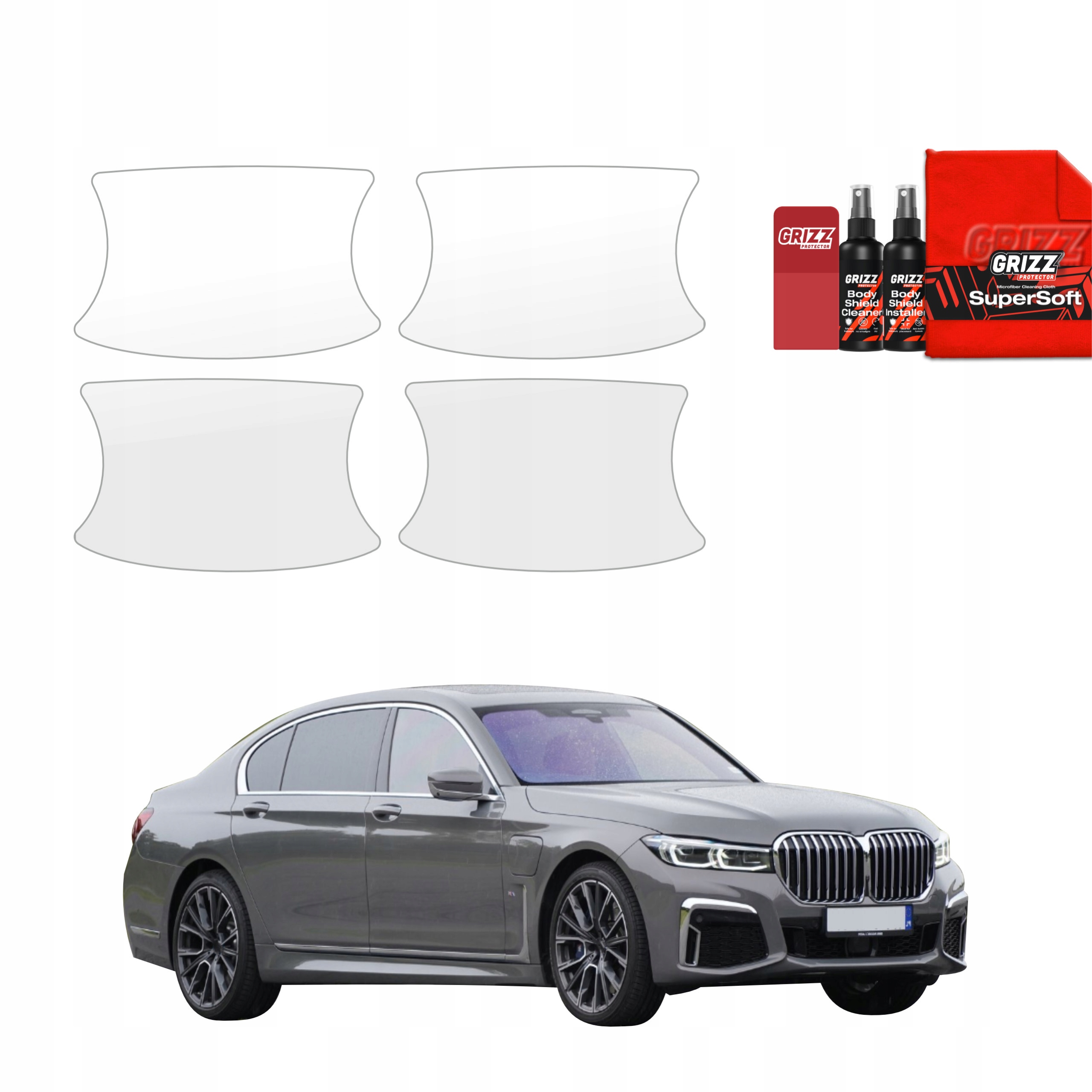 Folia ochronna pod klamki GrizzGlass BodyShield do BMW 7 G12 (2015-2022) – Idealna ochrona dla Twojego auta