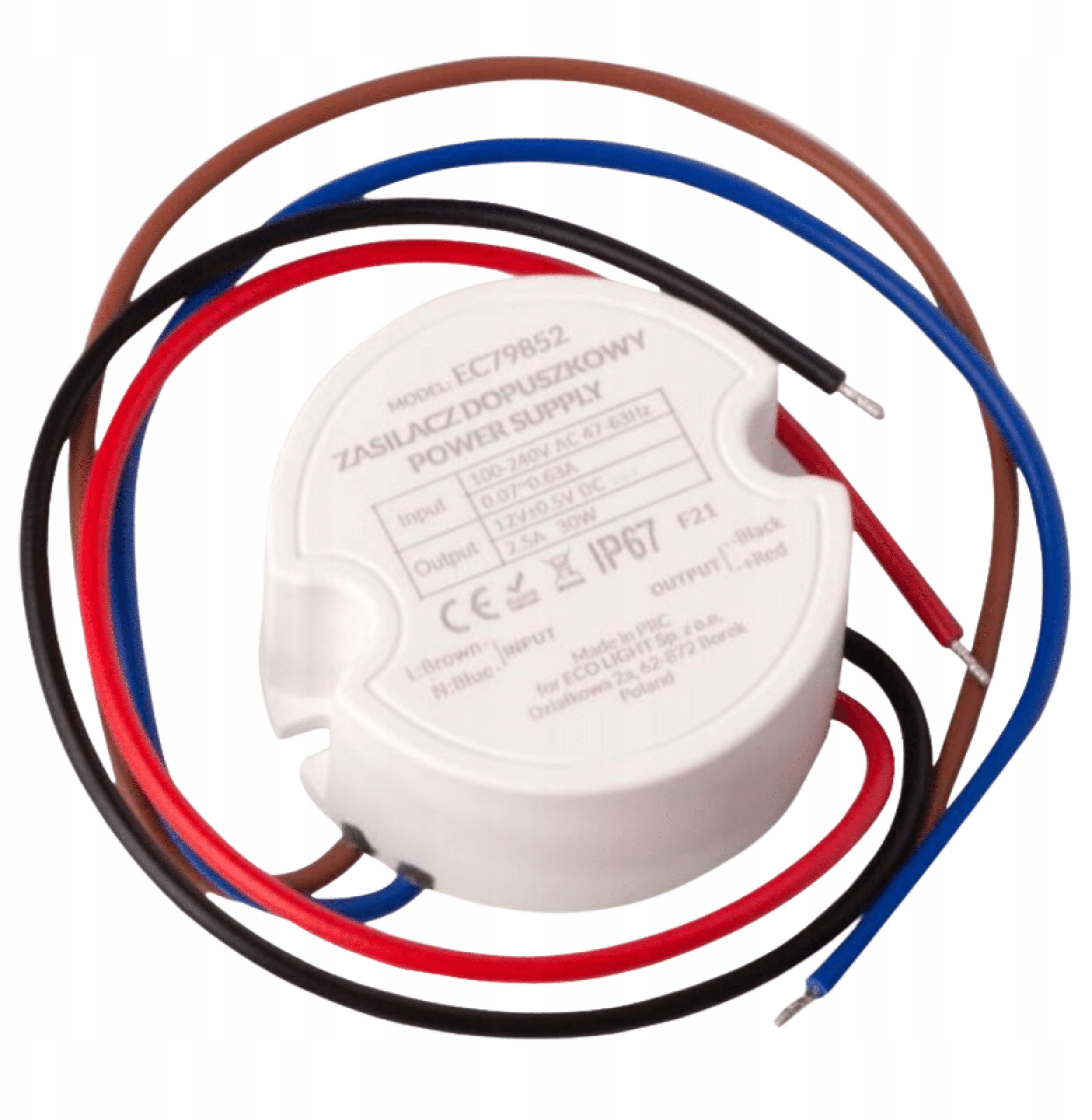 Zasilacz LED dopuszkowy ECOLIGHT2 EC79852 – Niezawodne źródło zasilania