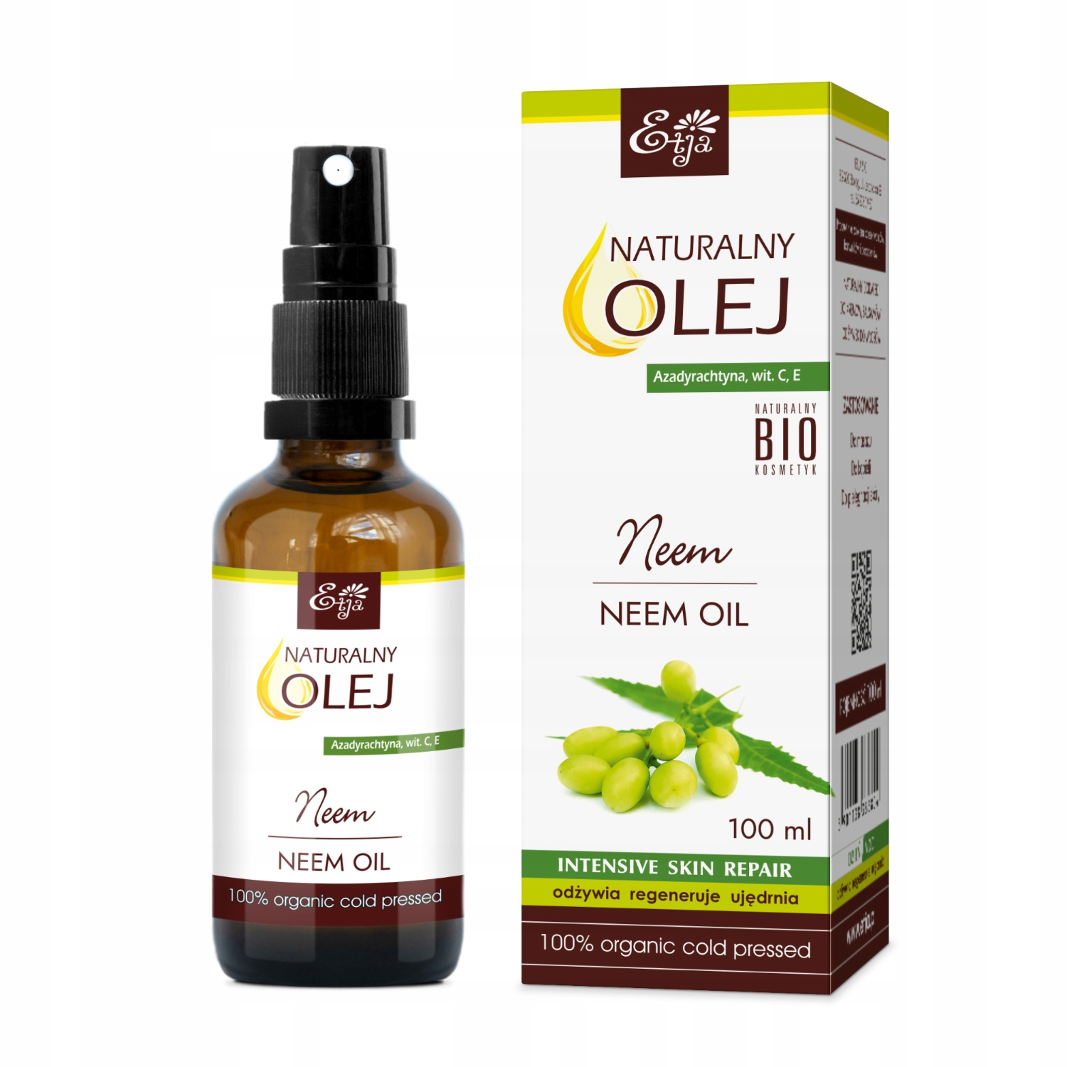 Olej Neem z miodoli indyjskiej 100ml – pielęgnacja dla zdrowej skóry