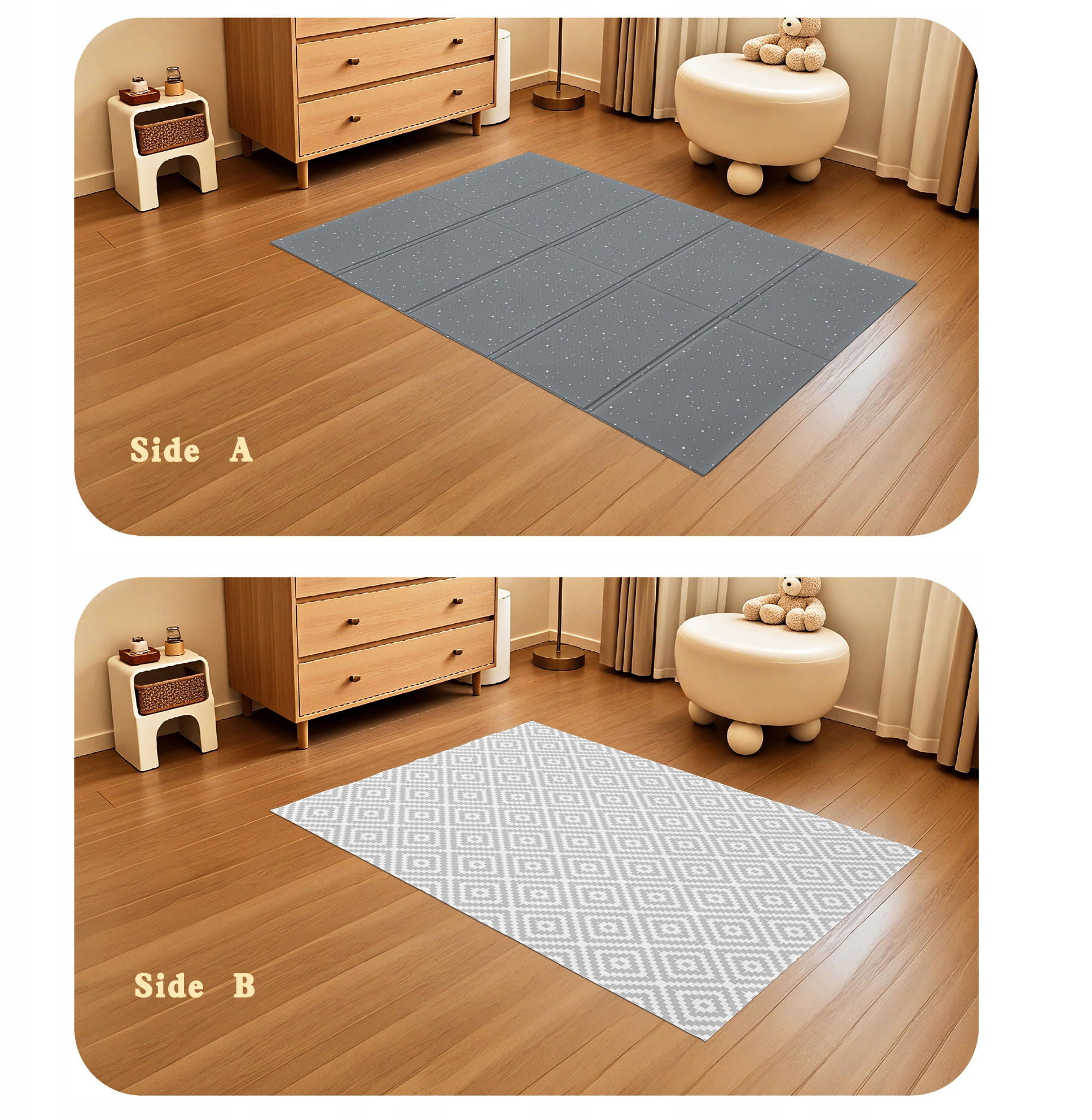 Dwustronny design – Wygodne miejsce do zabawy i nauki