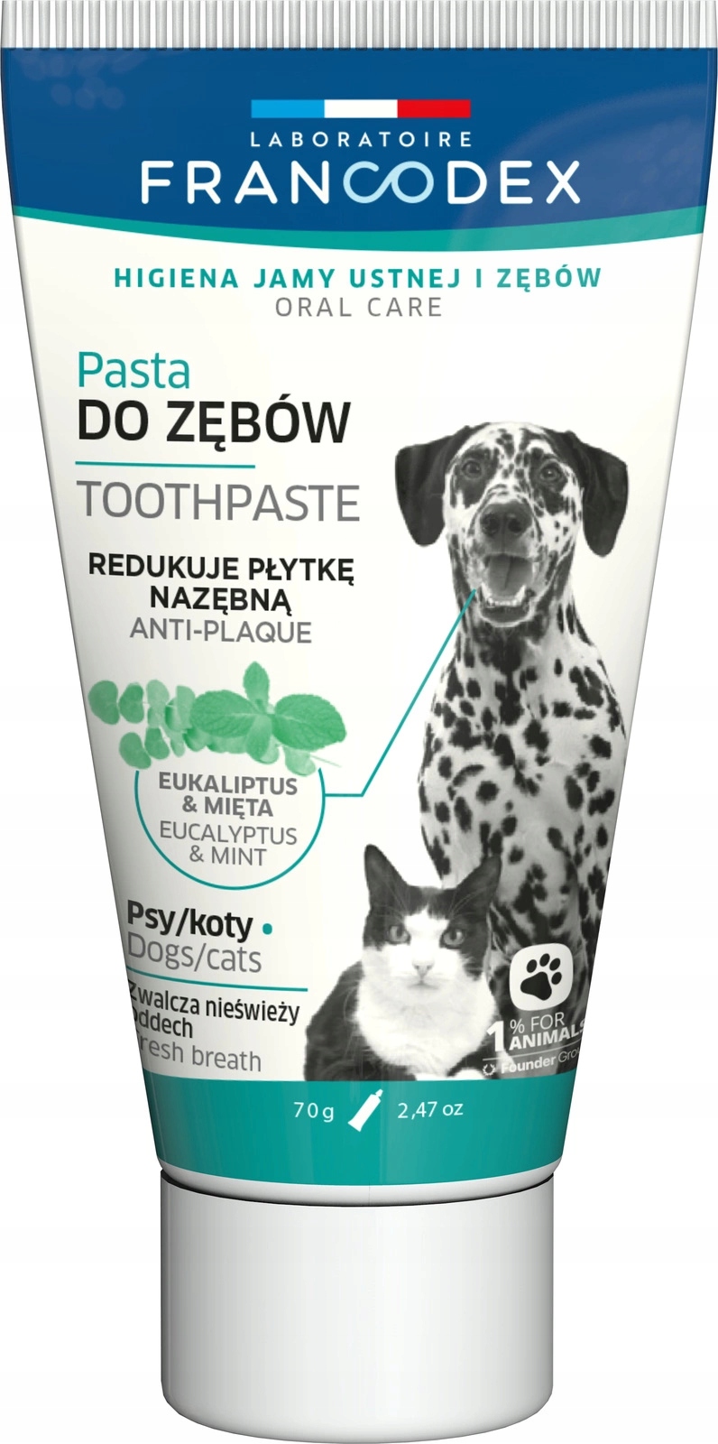 FRANCODEX PL Pasta enzymatyczna do czyszczenia zębów 70 g – Zdrowe zęby Twojego pupila