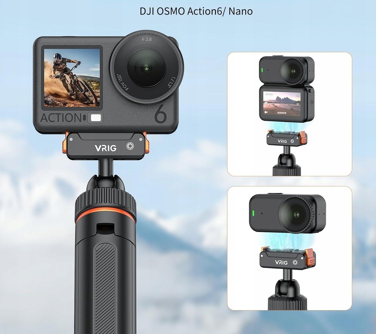 Magnetyczny Statyw Grip 3w1 Do DJI Osmo Action 6 / Nano VRIG AC-86 – Idealne rozwiązanie dla miłośników nagrywania