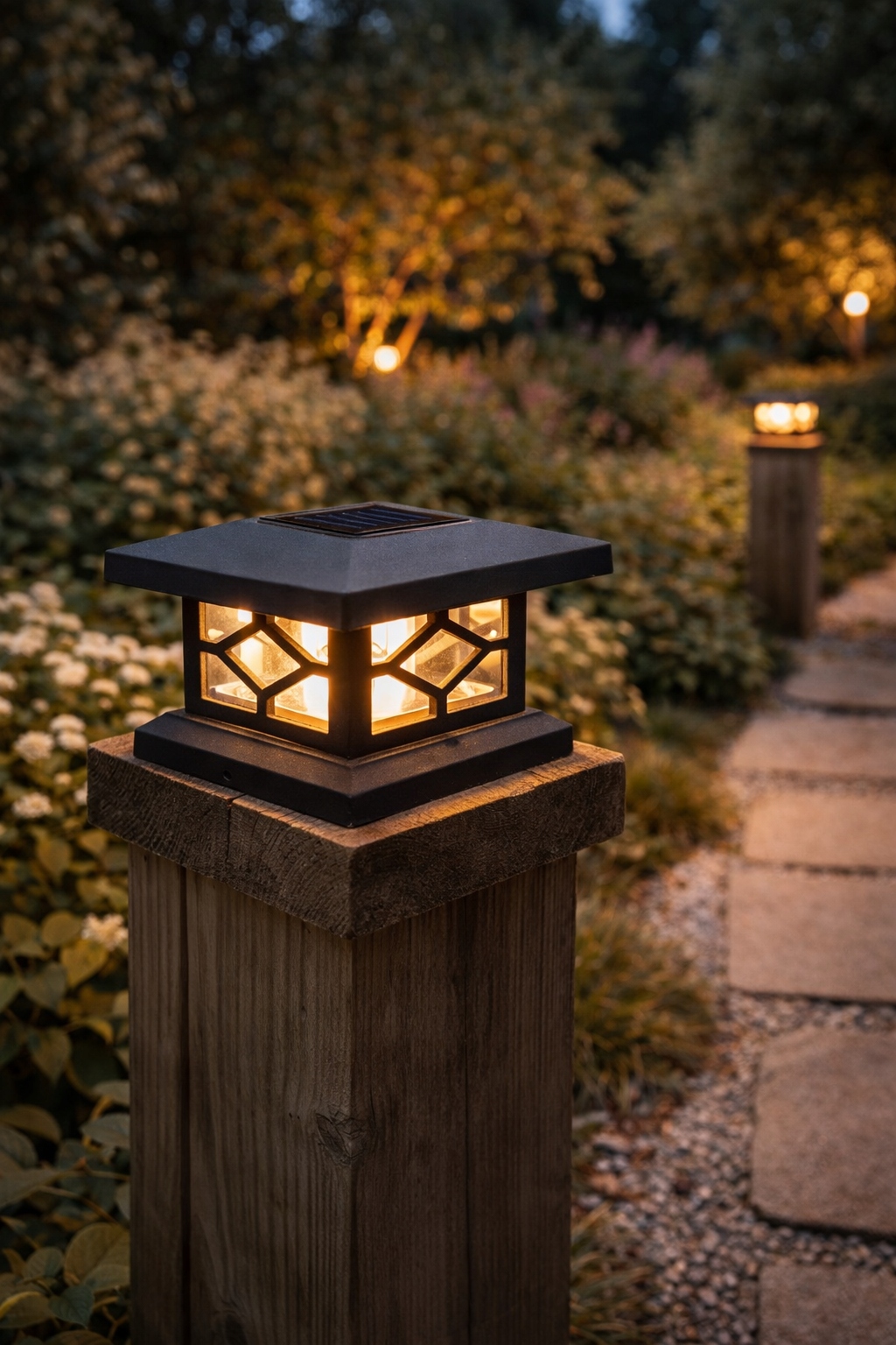 Stylowy design lampy solarnej na słupek