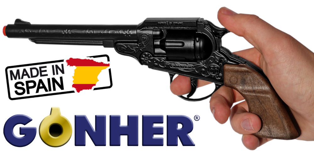 GONHER Hiszpański Metalowy Rewolwer Pistolet Na Kapiszony 8-Strzałowy TOMDORIX