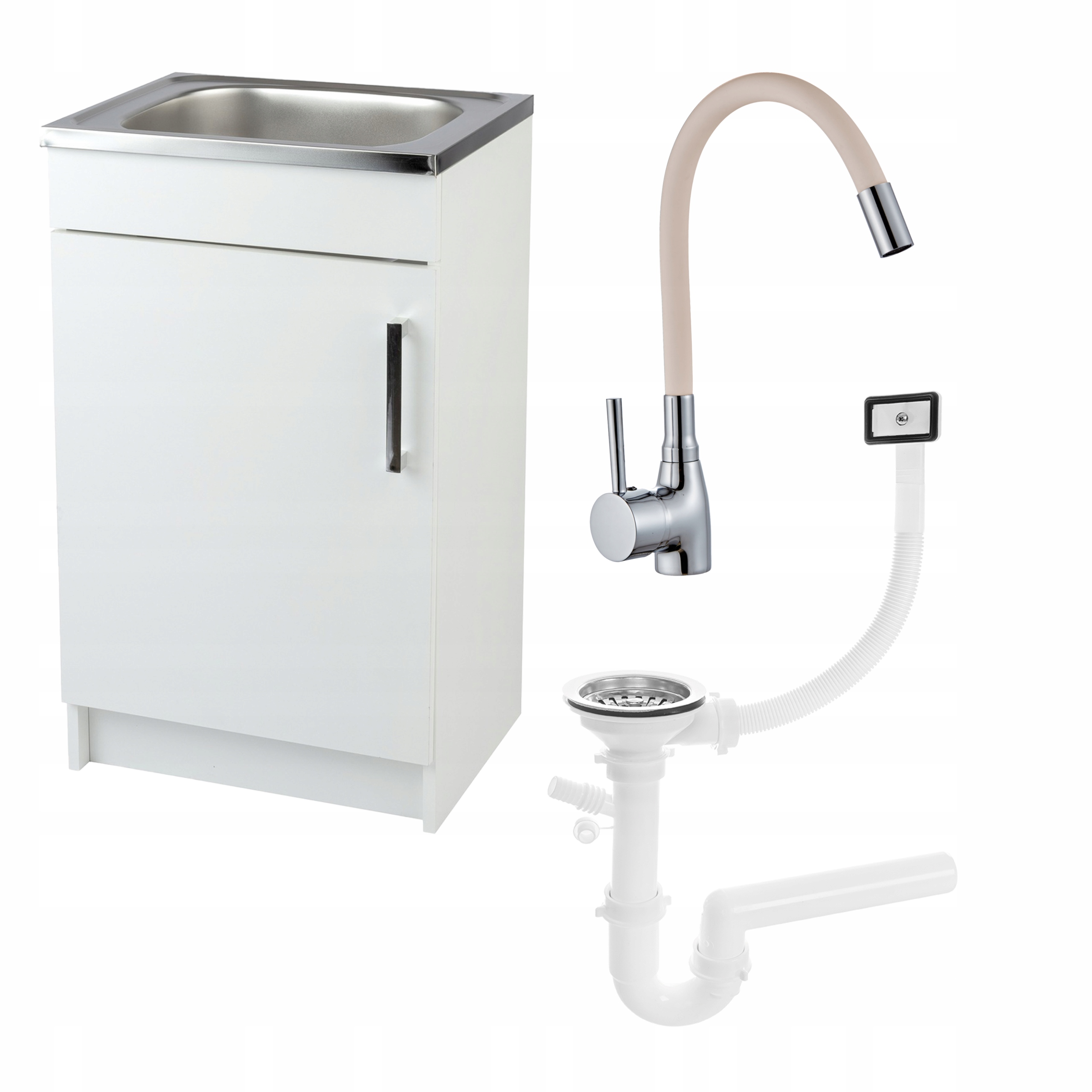 Wysoka Bateria Kuchenna Elastyczna w Kolorze Beżowym – Wygoda i nowoczesność