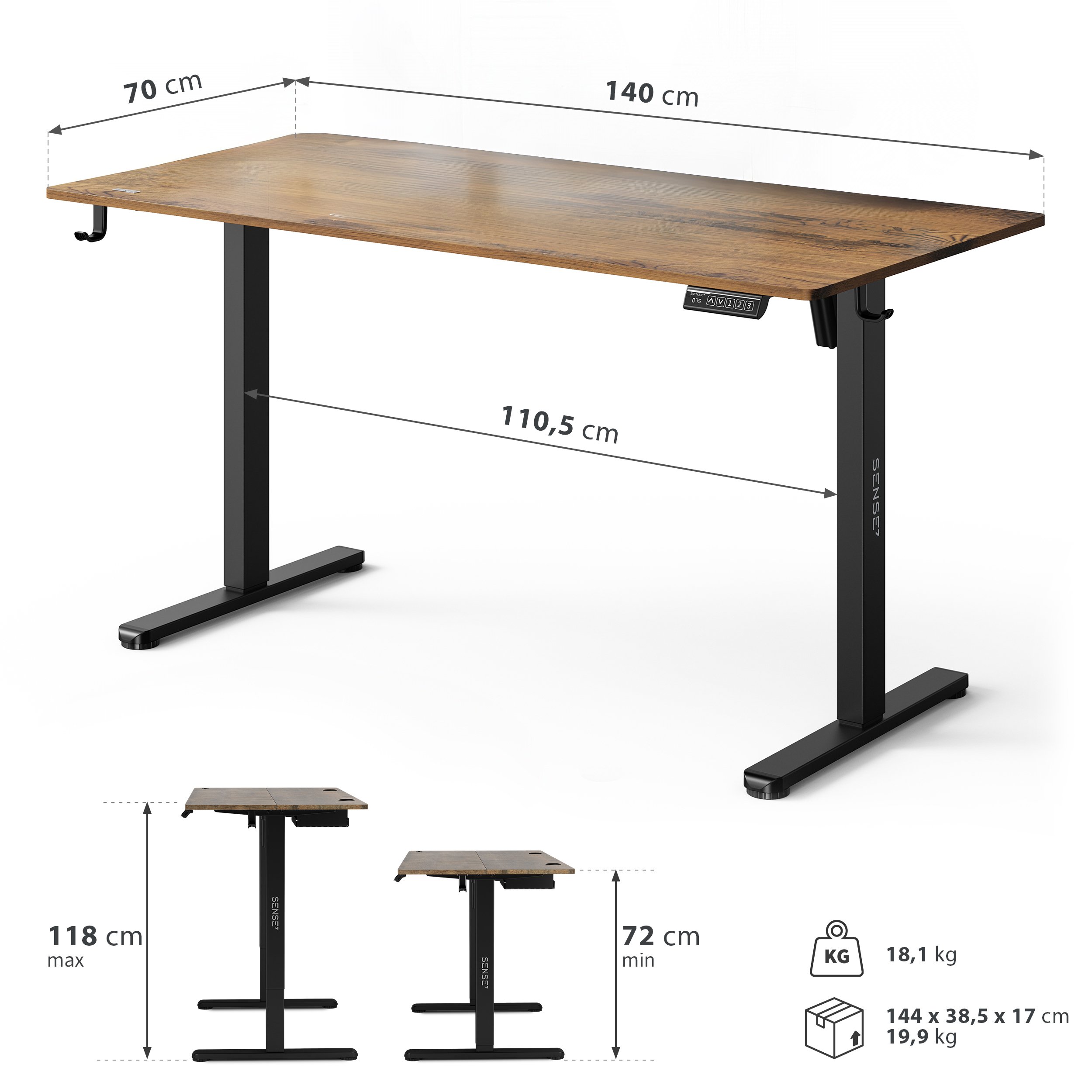 Biurko elektryczne Sense7 Nojo Light