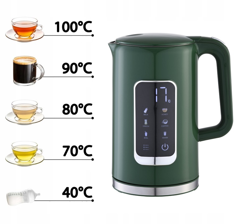 Funkcjonalność czajnika – pięć poziomów temperatury