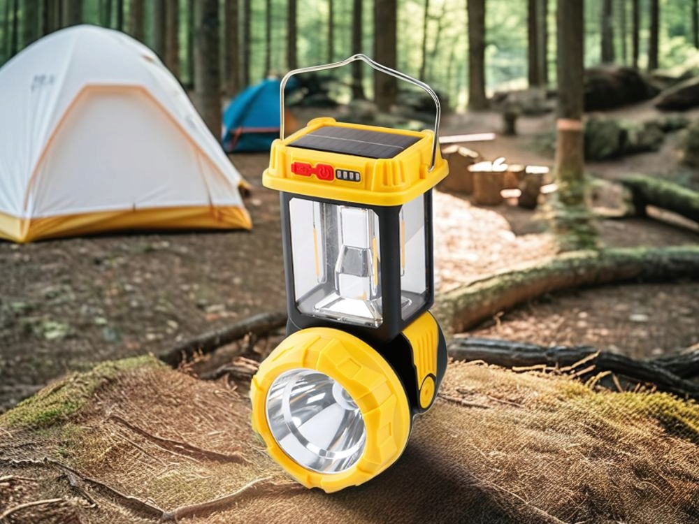 Lampa solarna kempingowa LED z uchwytem do wieszania na biwak – idealne oświetlenie na każdą wyprawę