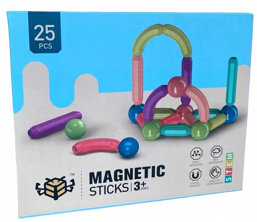 Klocki Magnetyczne Duże 25 Elementów – Kreatywna Zabawa Dla Dzieci +3 lata