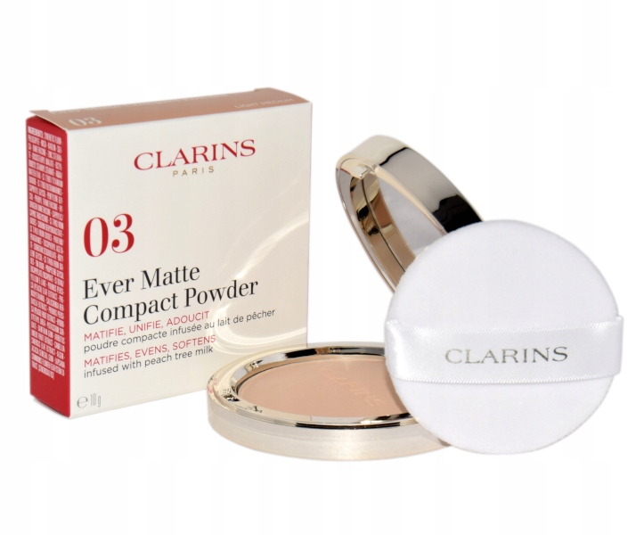 Clarins CLARINS EVER MATTE COMPACT POWDER 03 LIGHT MEDIUM – Idealny puder matujący