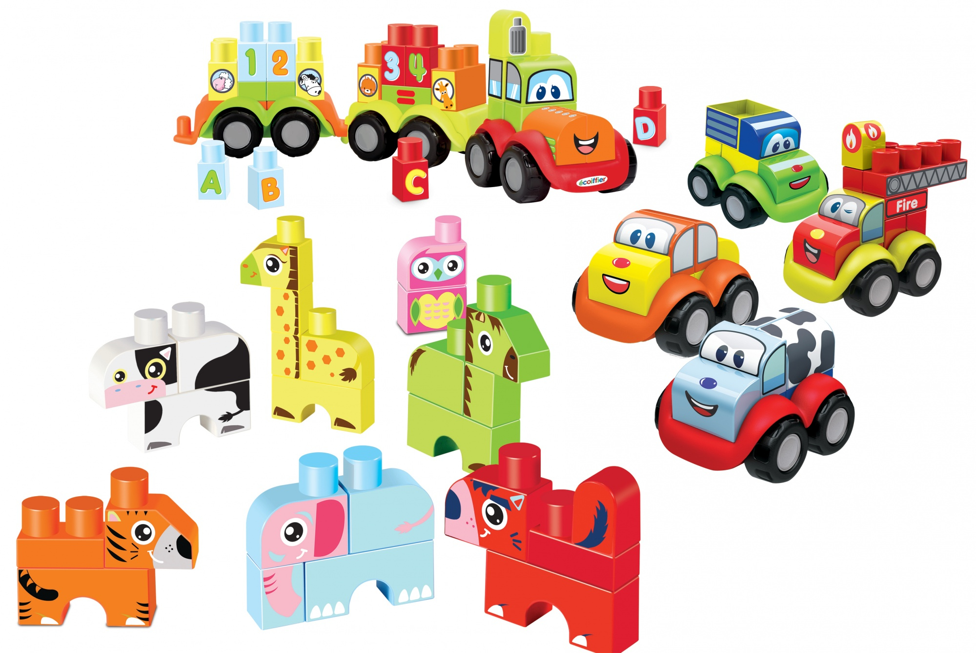 Urocze samochody z buźkami i kolorowe naklejki