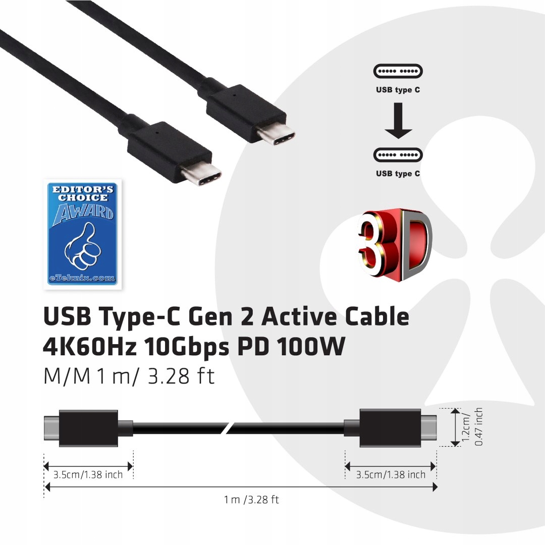 Kabel USB-C - USB-C 0.8 m Czarny (CAC-1522) – Wysoka jakość i niezawodność