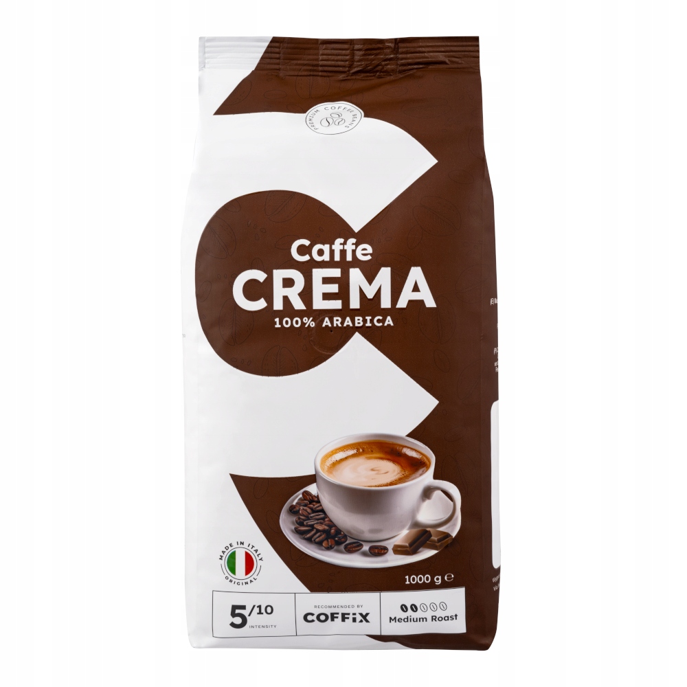 Kawa ziarnista Caffe Crema 100% Arabica 1kg – Delikatna i kremowa przyjemność