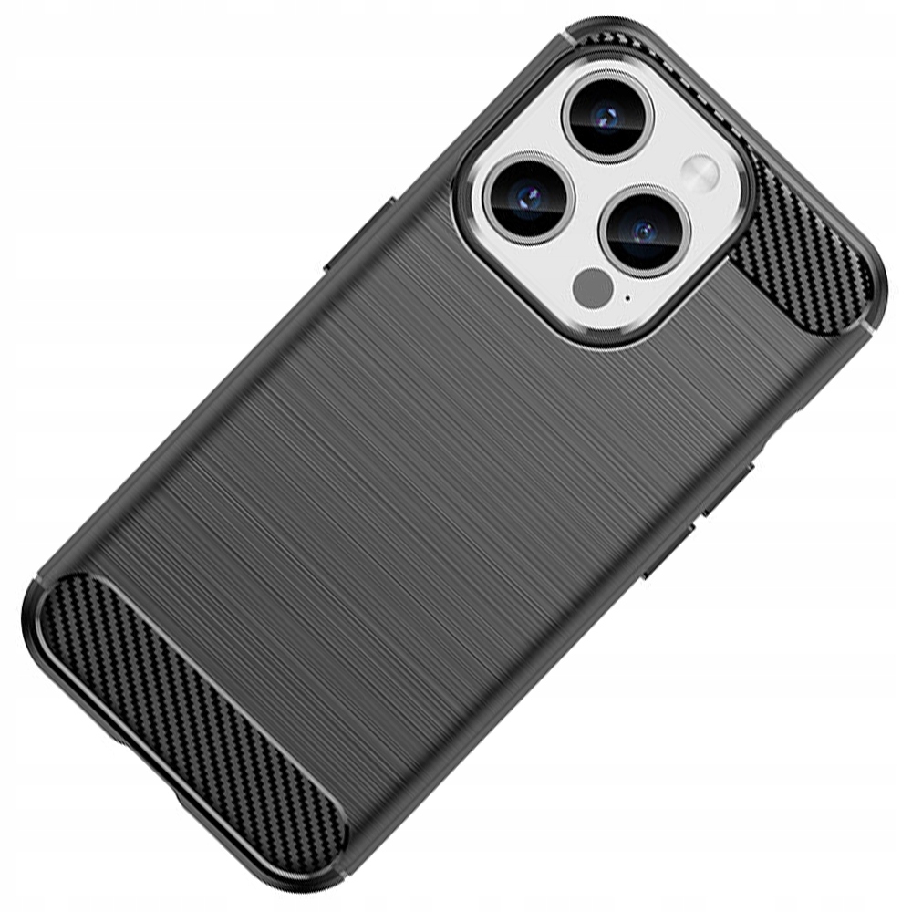 Elastyczne etui wzór karbon do iPhone 15 Pro Carbon Case - czarne