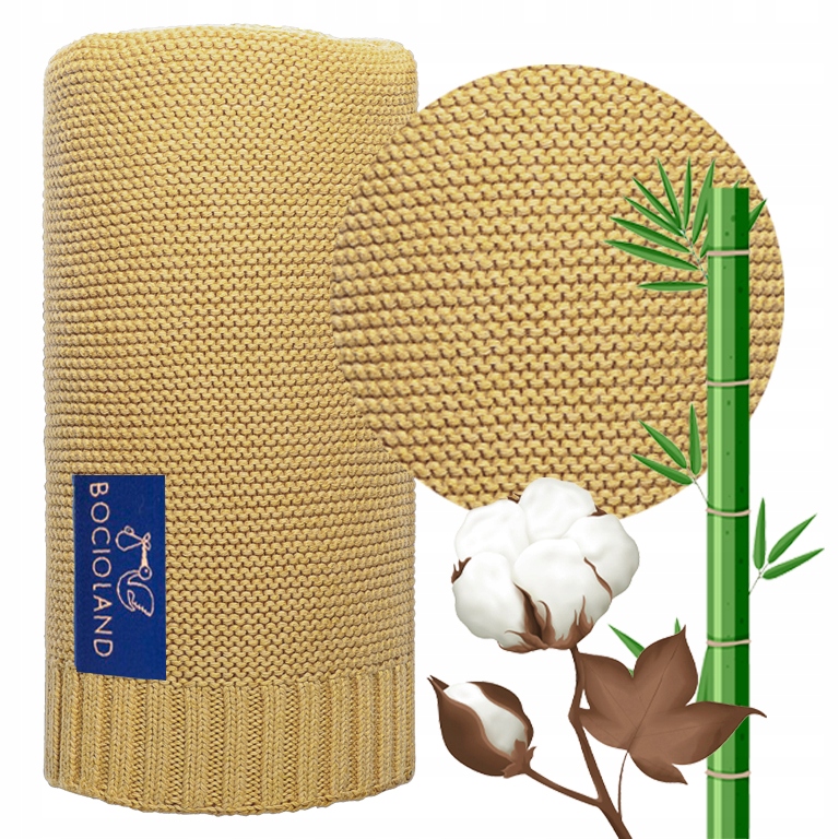 BOCIOLAND BL077 - Kocyk bambusowy Paris Gold dla niemowląt