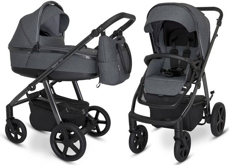 Wózek Espiro Next Up Chrome 2w1 607 Odcienie Szarości – Komfort i styl dla Twojego dziecka