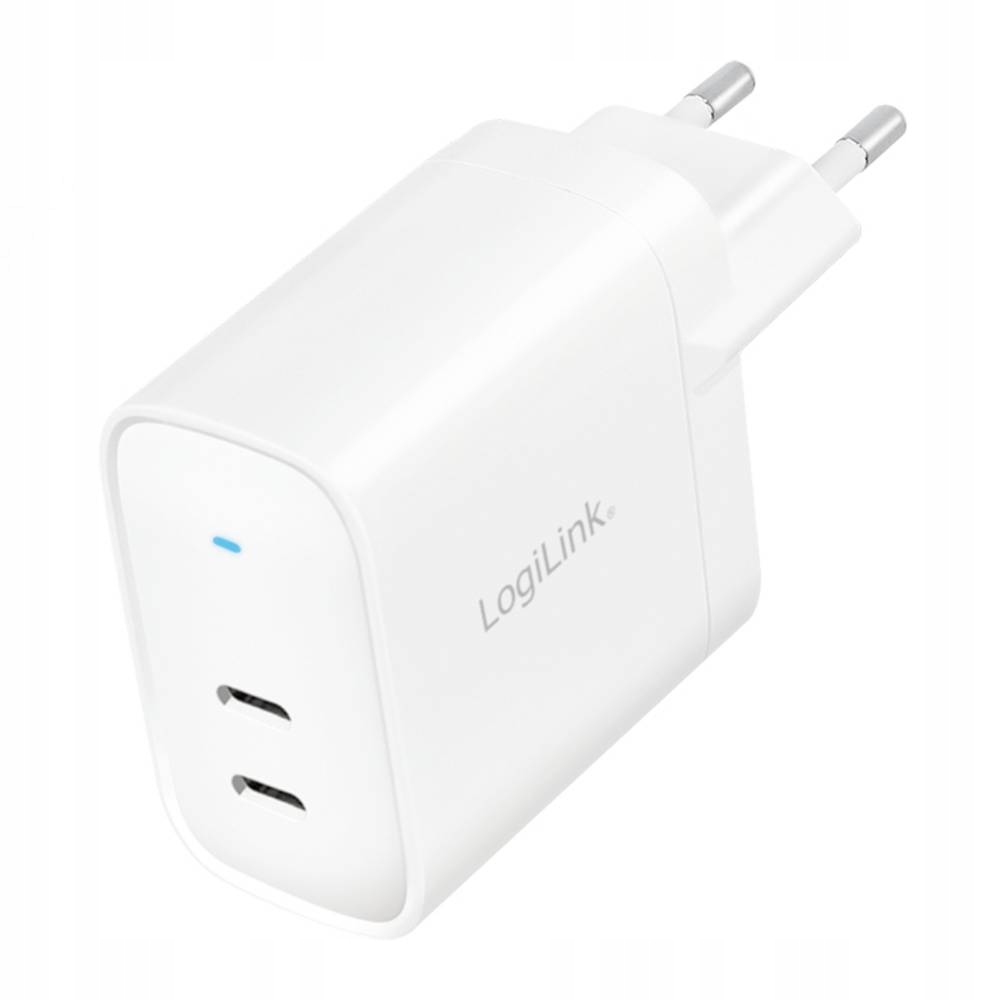Ładowarka LogiLink Logilink Steckdosenadapter, 2x USB-C, GaN, 40W – Wydajność i kompaktowość w jednym