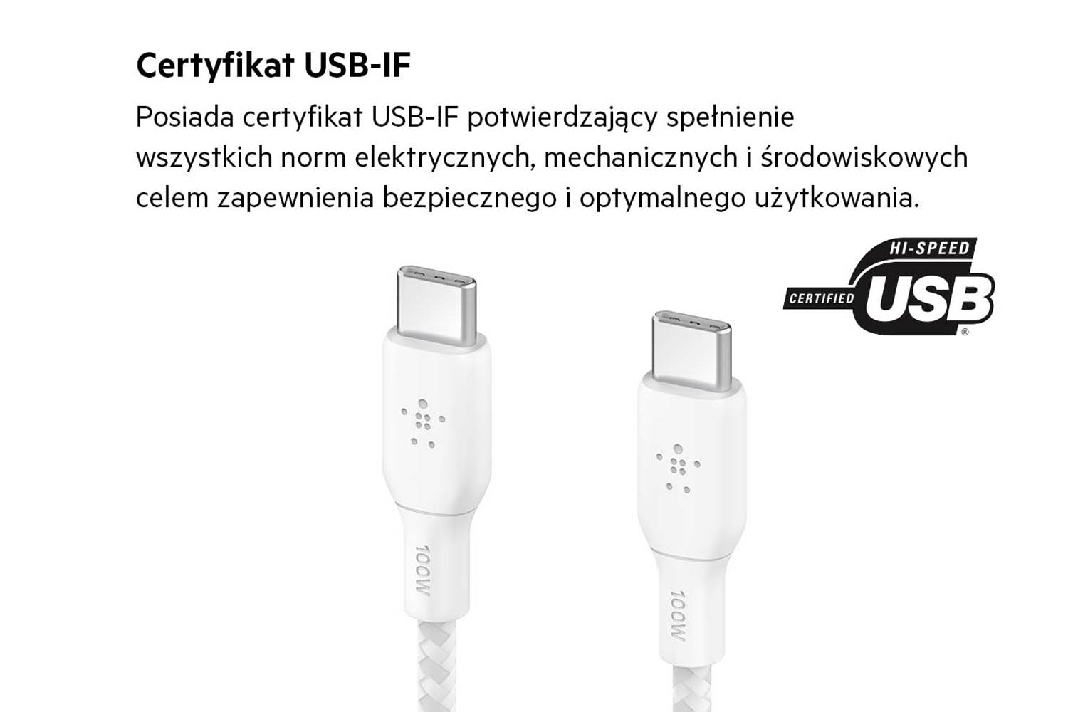usb c usb c kabel 3m Certyfikat USB-IF