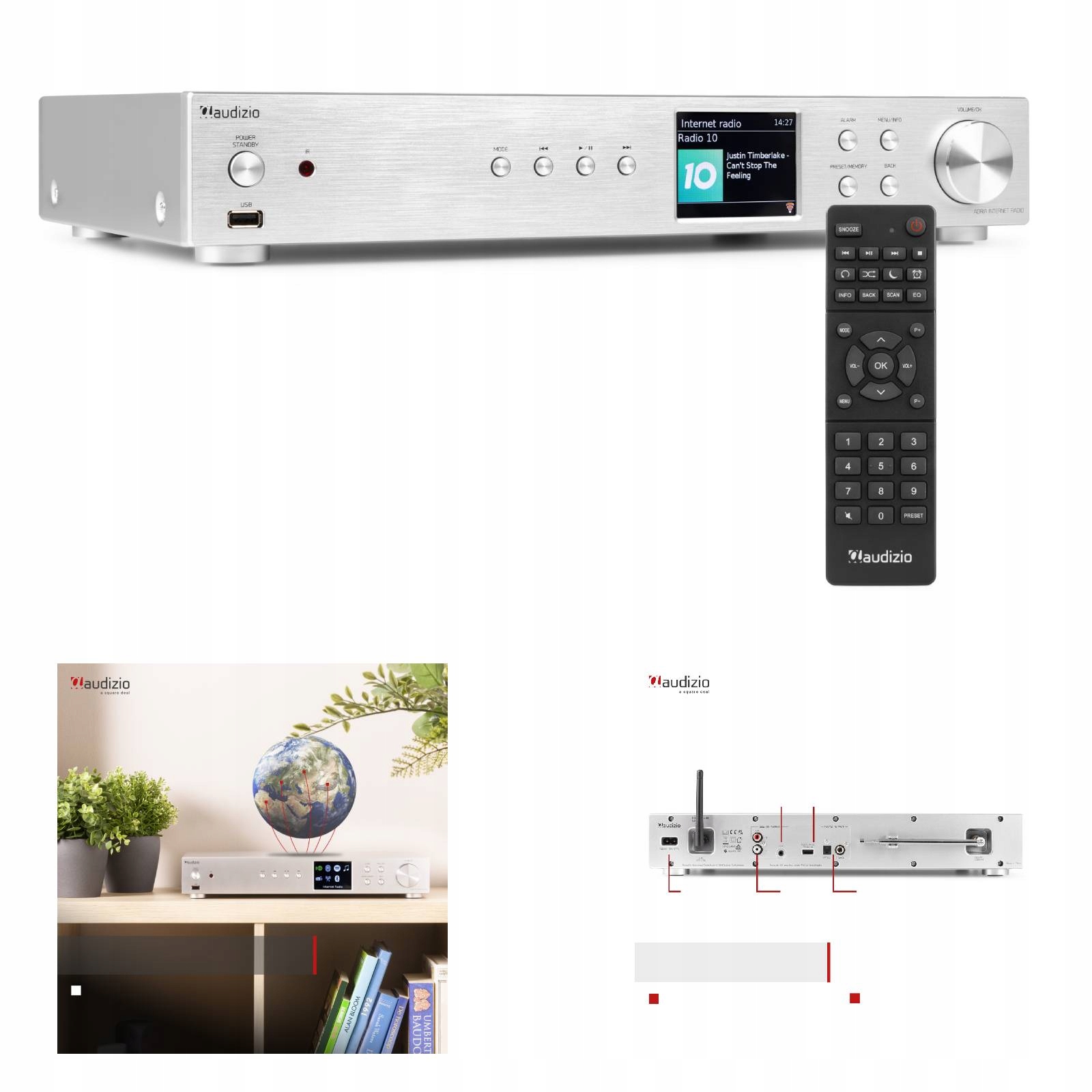 Radio internetowe Adria WiFi DAB+ BT srebrny – Nowoczesny dźwięk w Twoim domu