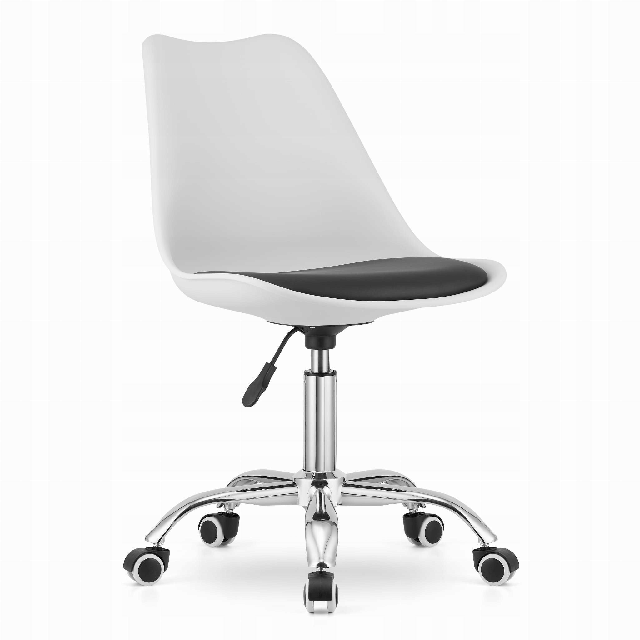 Krzesło obrotowe ALBA - biało-czarne – Styl i ergonomia w jednym