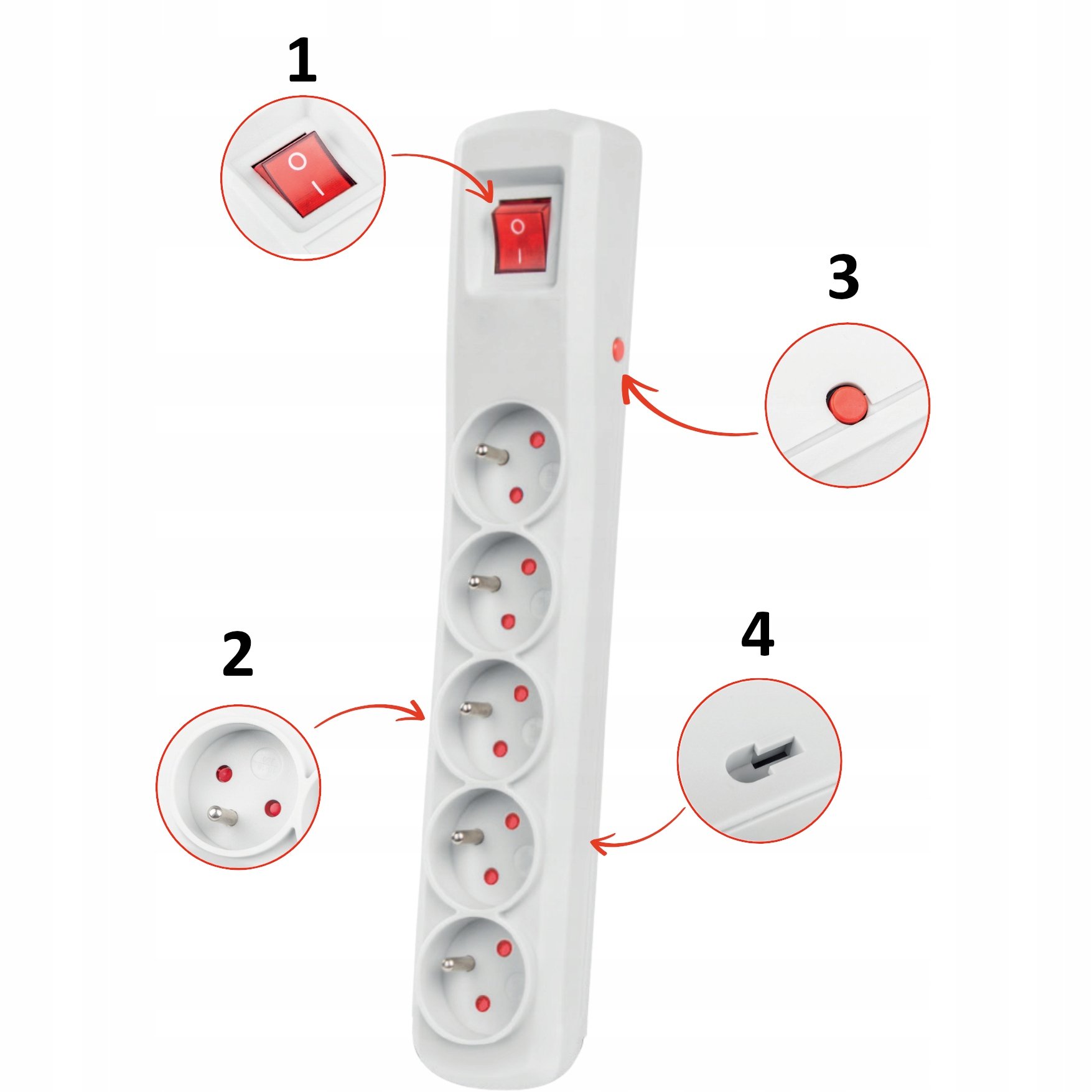 Wbudowany wyłącznik i sygnalizacja zasilania