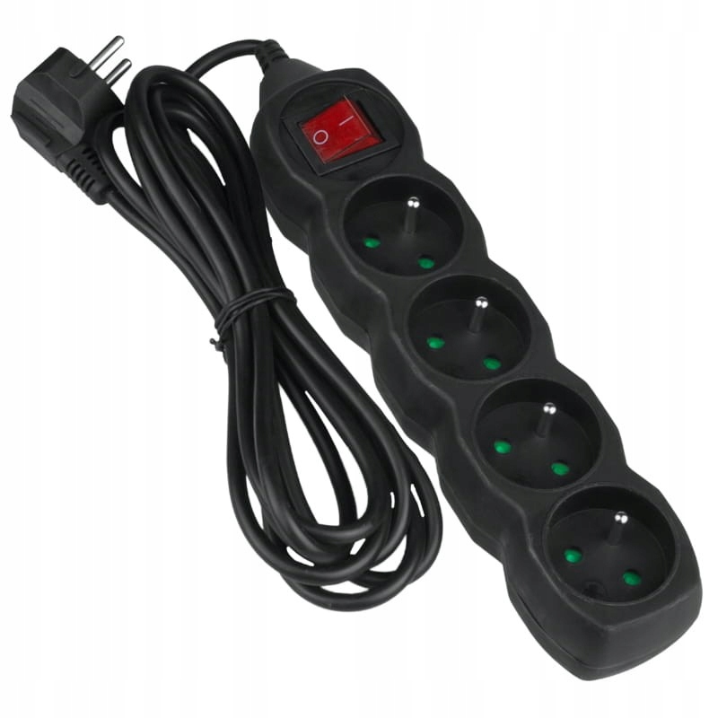 DPM Przedłużacz z wyłącznikiem, 4 gniazda, czarny, 3 m – Idealne rozwiązanie dla Twojego domu
