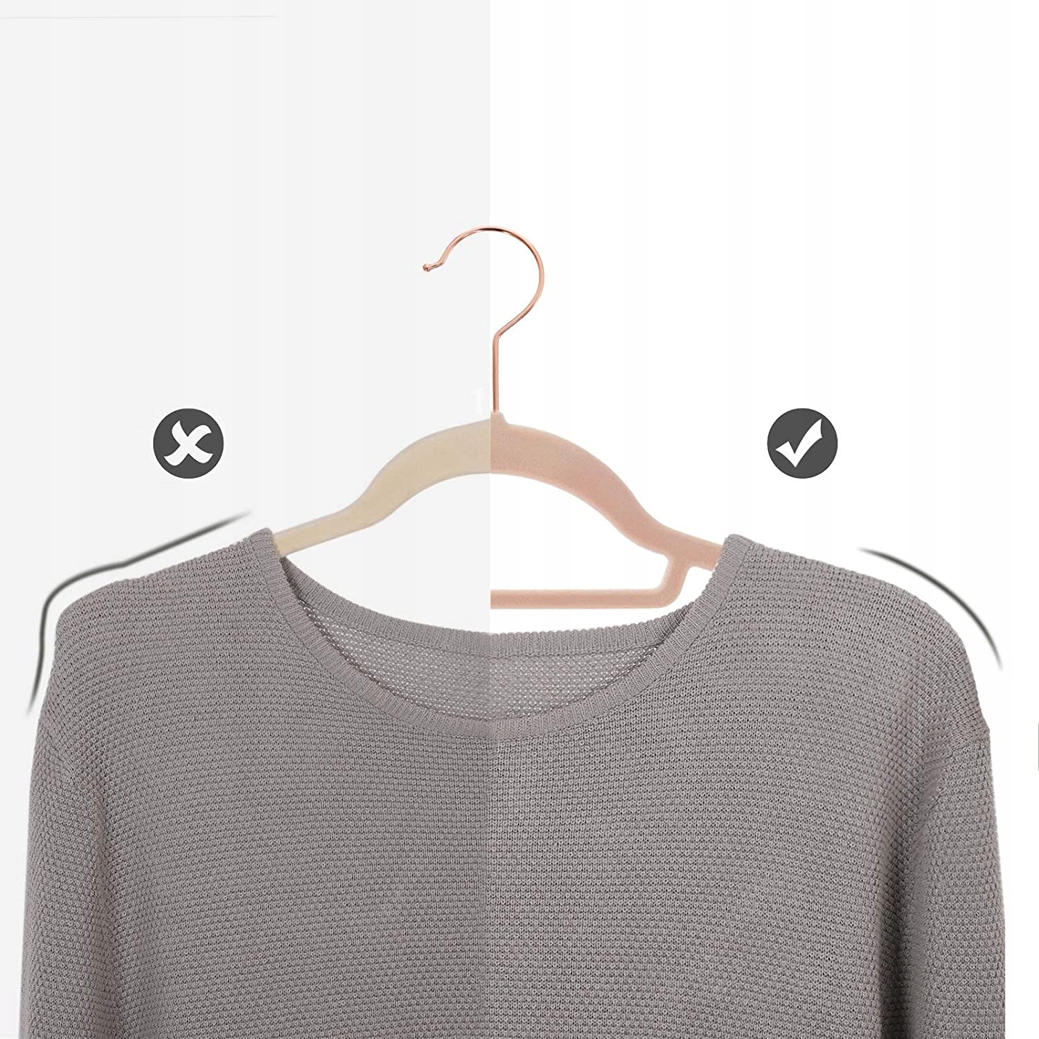 Oszczędność miejsca dzięki cienkim wieszakom