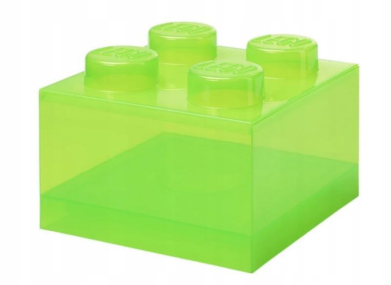 Lego Brick 4 jasnozielony przeźroczysty – Idealny pojemnik na zabawki