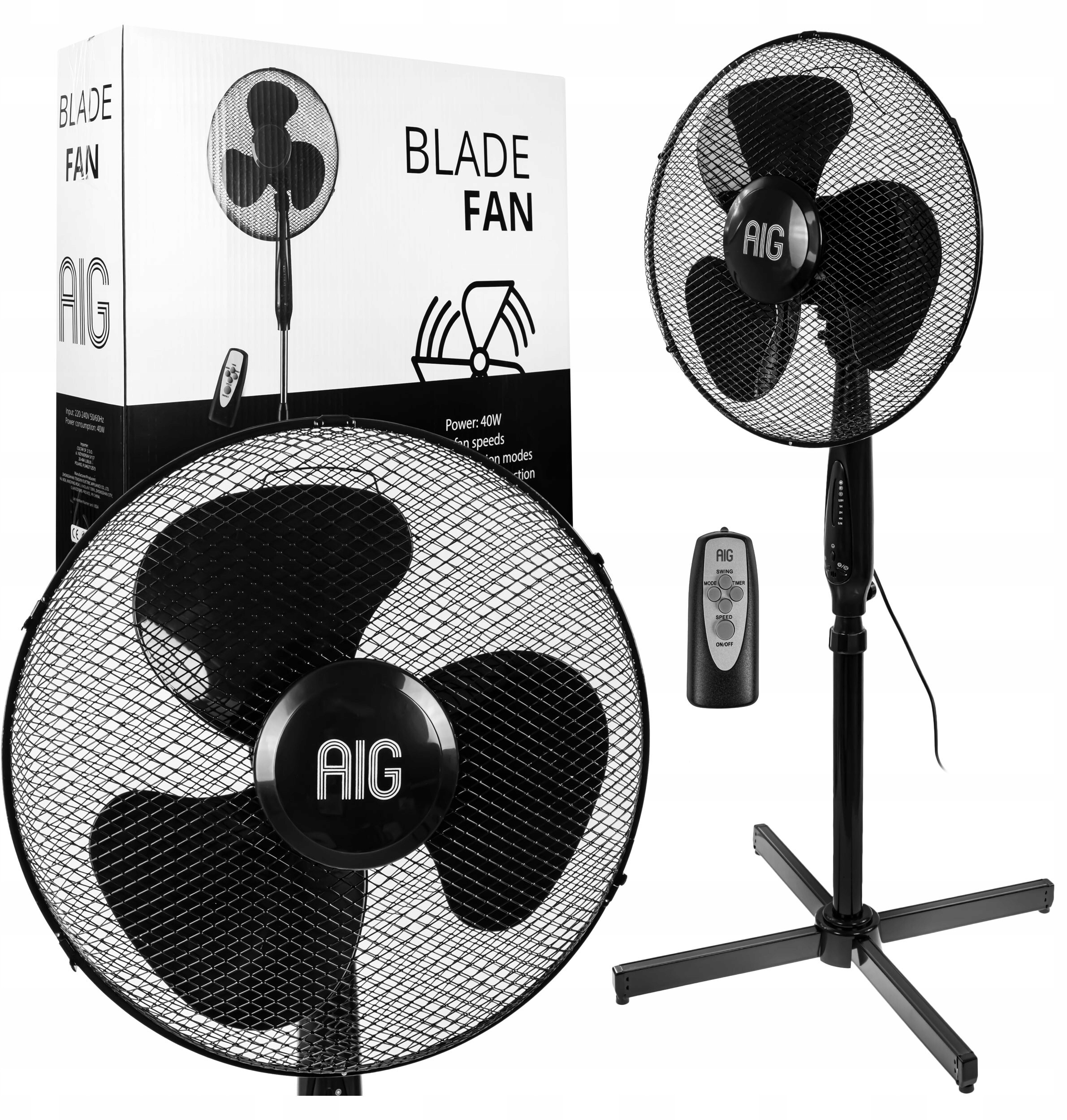 Wentylator Stojący Wiatrak Podgłogowy Na Pilota Timer Oscylacja 40W – Idealne rozwiązanie na upalne dni