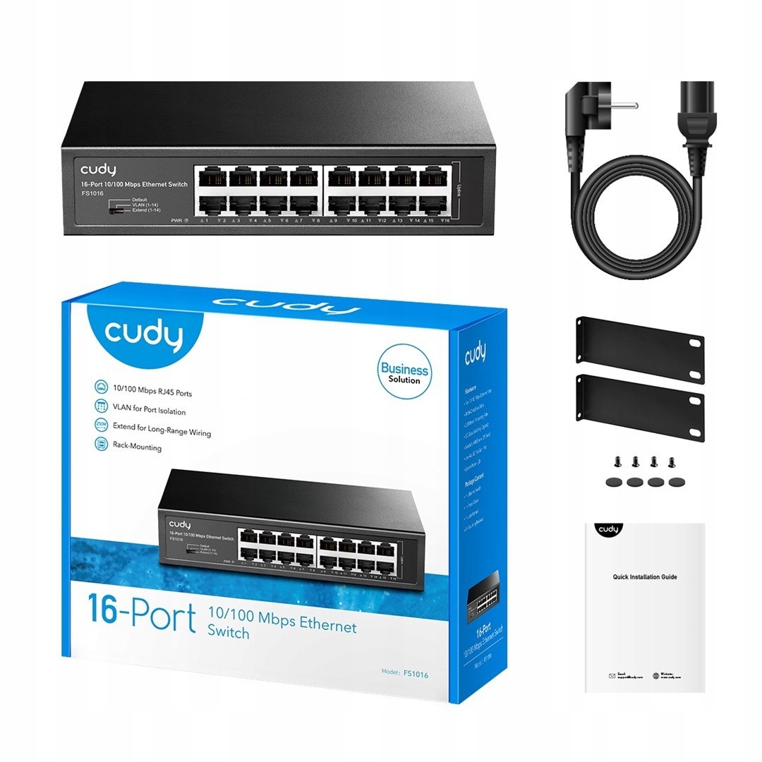 Cudy FS1016 – Szybki przełącznik sieciowy Fast Ethernet