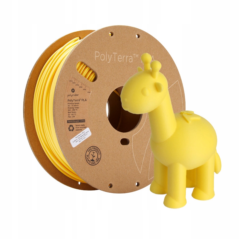 Filament Polymaker PolyTerra PLA 1,75mm, 1kg - Savannah Yellow – Ekologiczny wybór dla druku 3D