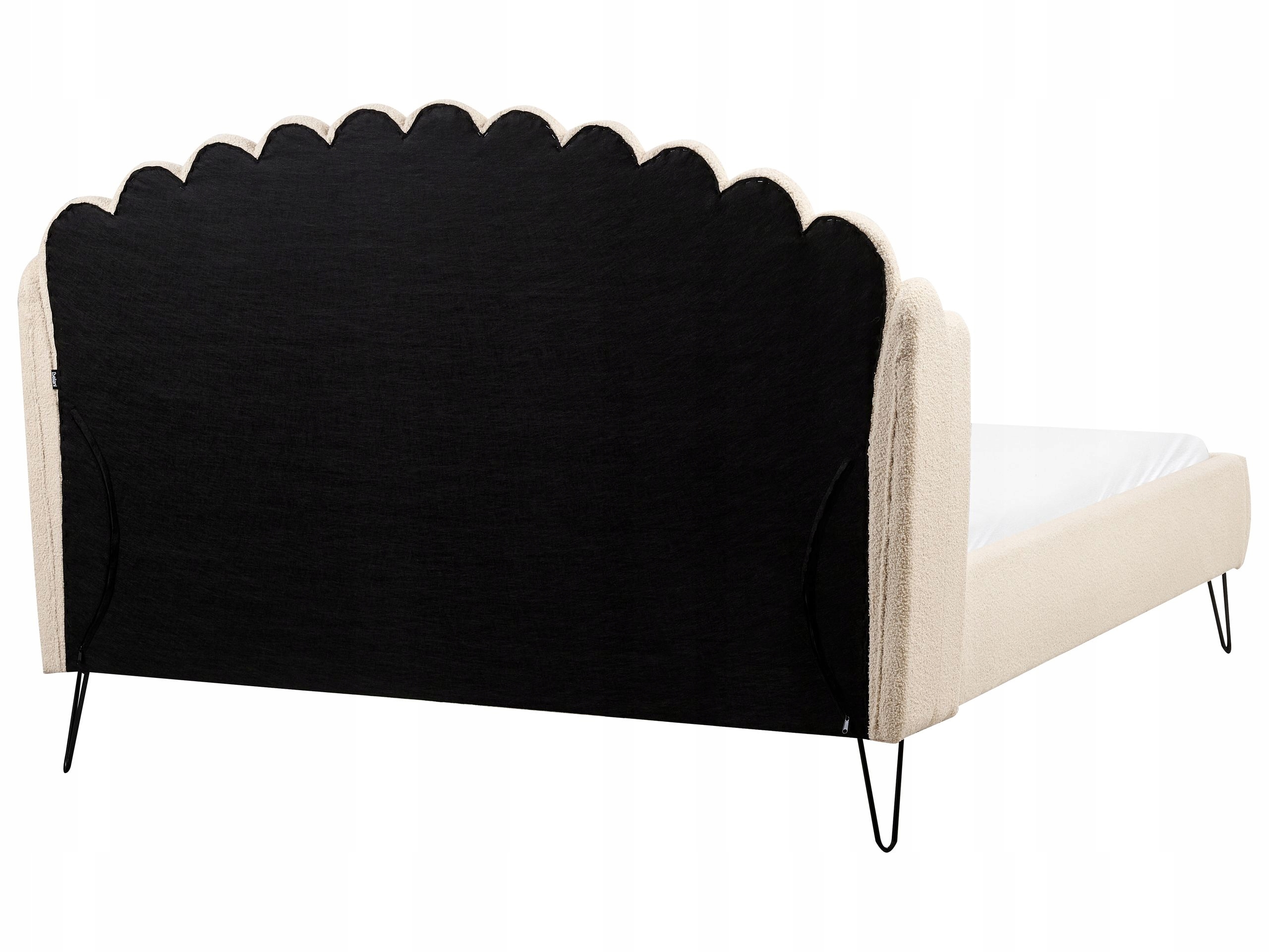 Łóżko Boucle AMBILLOU 160 x 200 cm Beżowy – Idealne do Twojej sypialni